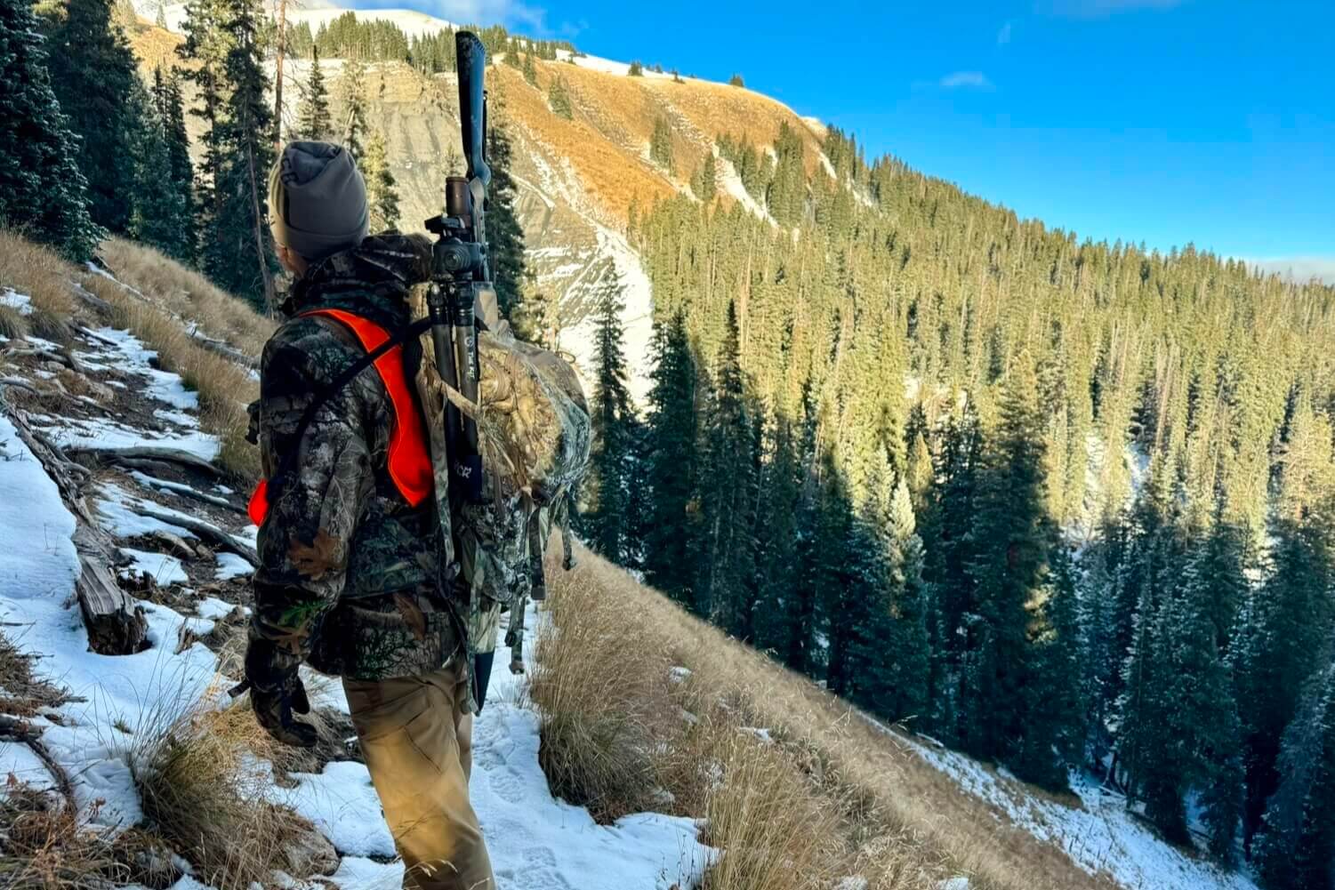 Pushing up the mountain to get a better vantage point