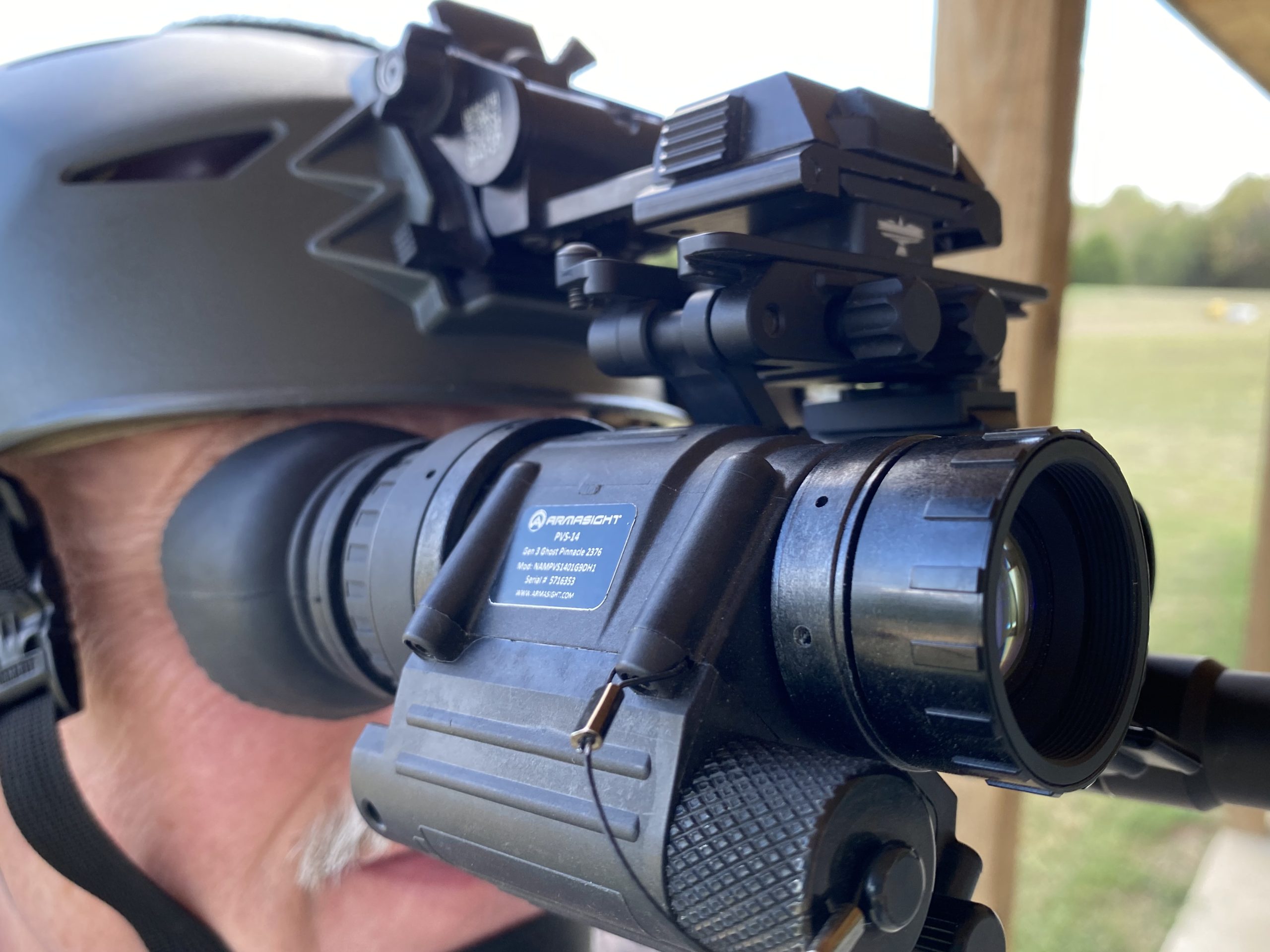 Armasight’s Sidekick 320 Thermal Handheld mounted on helmet