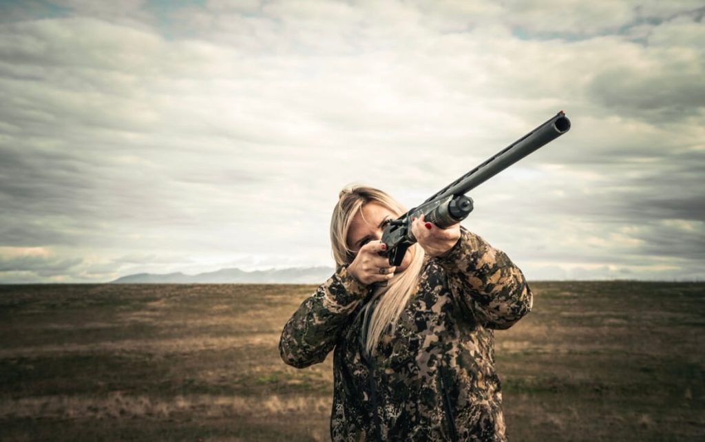 Woman shooting Weatherby SORIX