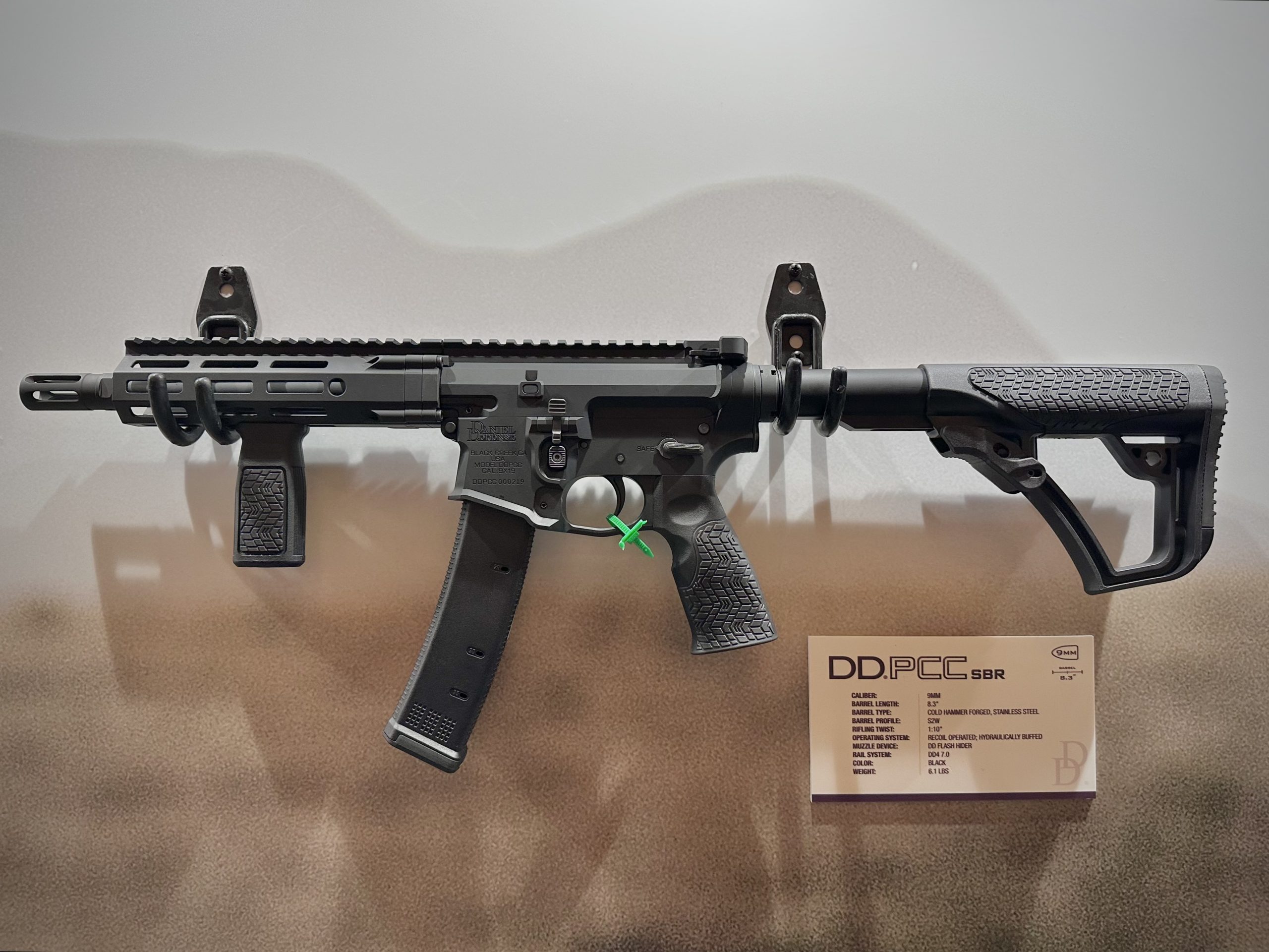 The PCC is displayed on the wall and resembles an AR15.