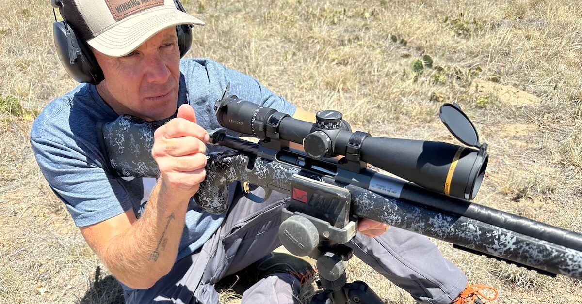 Man shooting X-Bolt 2 with Leupold scope mounted