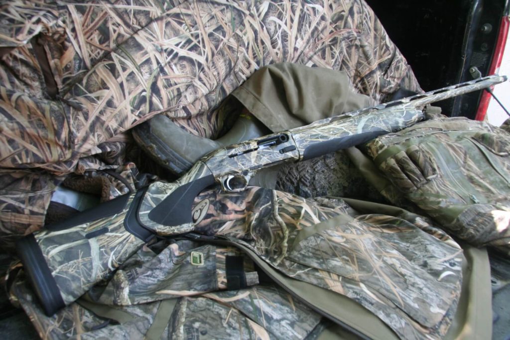 The Beretta A-400 against camo hunting gear