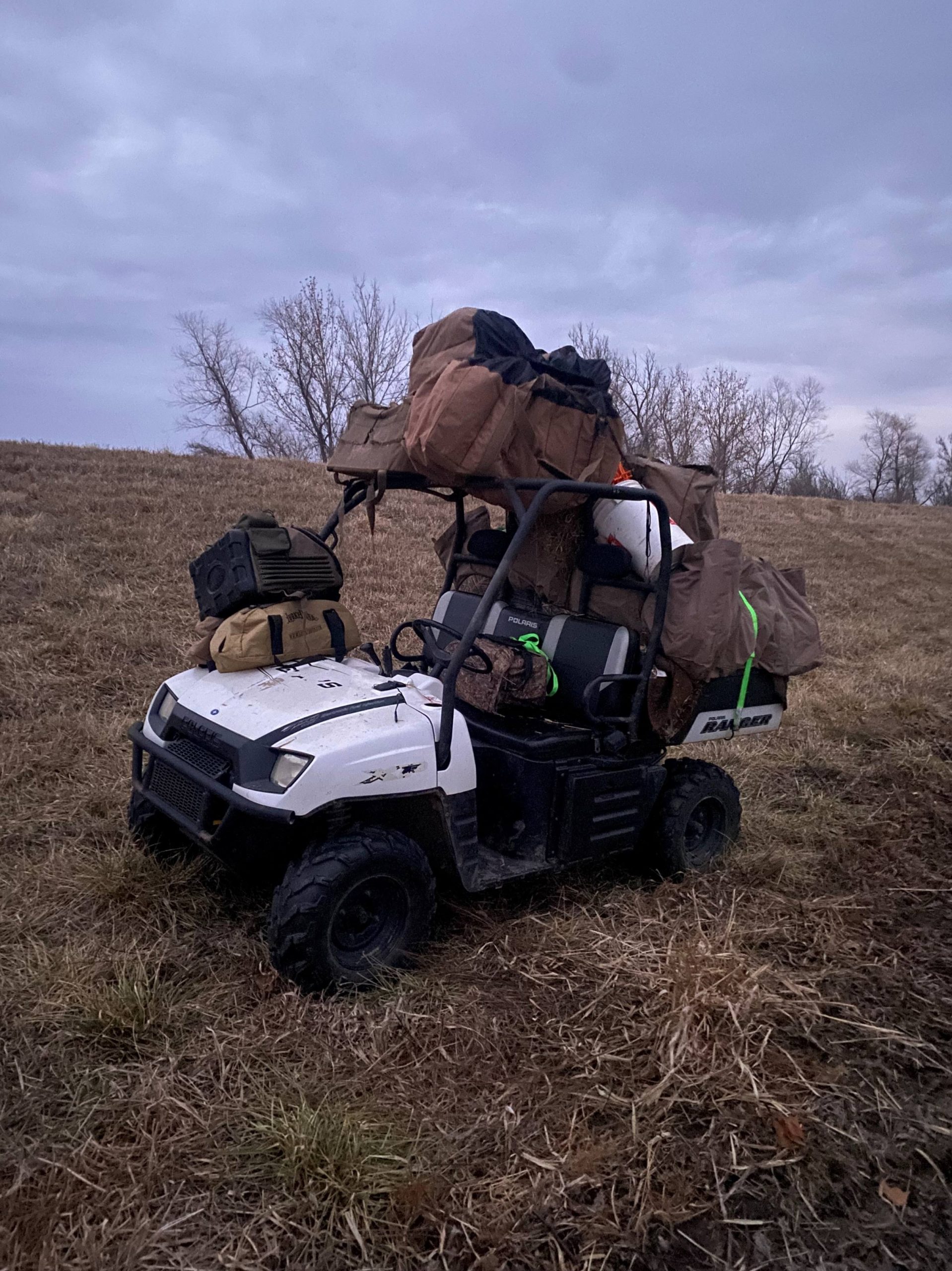 UTV with overhead haul  bag