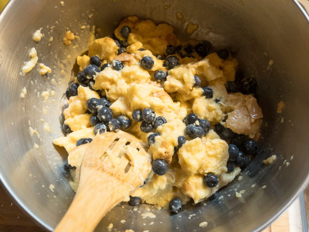 Ingredients in a bowl for venison sausage french toast