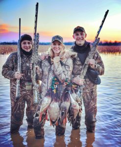 Author and sons duck hunting with Mike Morgan and Mojo TV crew.